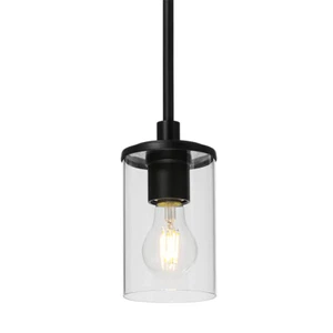 Black Pendant Lights Modern 1 Light Glass Kitchen Pendant Lighting Over Island - Picture 1 of 7