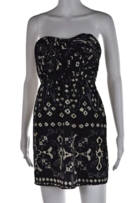 Vestido para mujer Twelfth Street Cynthia Vincent talla 2 negro estampado sin tirantes Foto 1 de 4