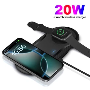 2in1 Wireless Charger Charging Pad Mat For Apple Watch 9/8/7 iPhone 16 Pro 15 14 - Picture 1 of 13