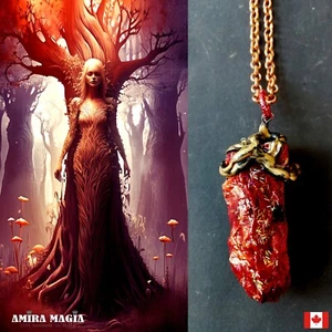 Jewelry Necklace Raw Stone Spirit Guide Pendant Uncut Gemstone Rare Magic Amulet - Picture 1 of 24