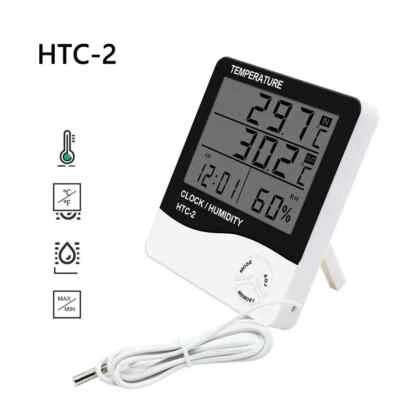 Digital LCD Temperature Humidity Hygrometer 1.5m Probe Cord, HTC-2 Big Display - Image 1 of 4