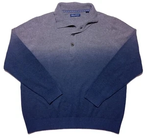 TOMMY BAHAMA Men's Merino Wool Blend Mock Neck Button Sweater Blue Dye XL - Picture 1 of 9