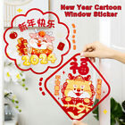 10Pcs 2024 Dragon Year Window Stickers Red Spring Festival Blessing Sticker