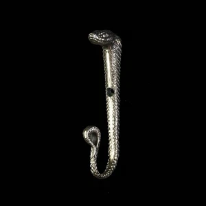 Snake Wall Hook – Handmade Nickel Silver Hanger, Serpent Decor for Keys & Towels - Picture 1 of 11