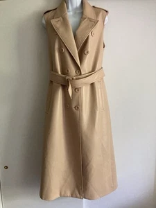 Alice + Olivia Conan Vegan Faux Leather Belted Trench Style Vest Dress, Sz S - Picture 1 of 14