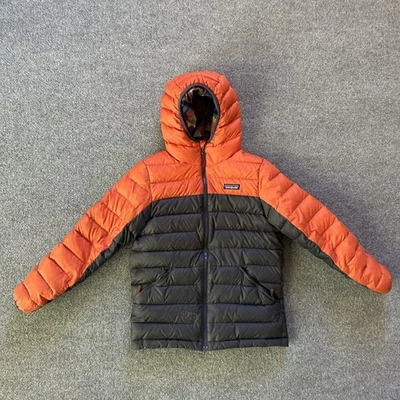 Chaqueta Patagonia Juvenil Grande 12 Reversible Plumón Suéter con Capucha Gama Puffer Foto 1 de 4