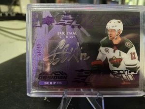 2019-20 UD Black Obsidian Scripts Eric Staal Purple Auto /49 SP - Picture 1 of 2
