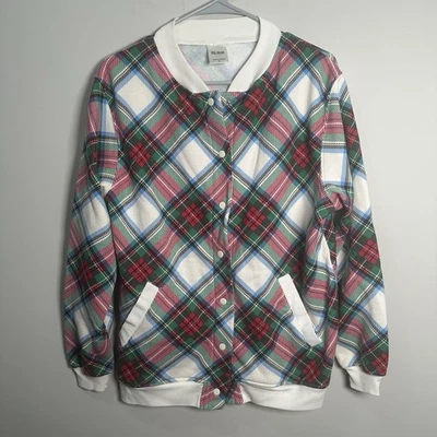 Blair Mujer Vintage Talla Pequeña Navidad Suéter Sudadera Botón a Presión Cuadros Foto 1 de 4