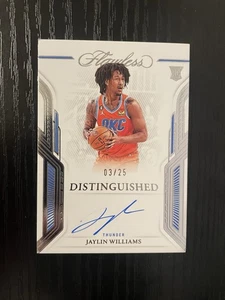 2022-23 Panini Flawless Jaylin Williams Rookie Auto RC /25 Thunder #DA-JYW - Picture 1 of 2