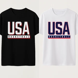 USA Basketball Jersey Men National Team T-Shirt Short Sleeve Sportswear Top Tee - Picture 1 of 8