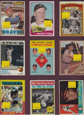 Lote de tarjetas de béisbol vintage (170) HoF's Topps/Bowman/Fleer años 50-1960-70 Foto 1 de 4