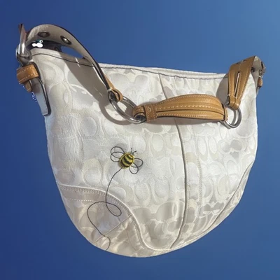 COACH VTG Lady Bee Optic Signature C Limited Edition Boho Tote Bag LRG Rare - Image 1 of 4