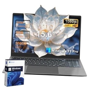 2025 Laptop Computer 15 15.6 Inch FHD 1080p, Windows 11 Pro, 8GB DDR4 RAM, - Picture 1 of 8