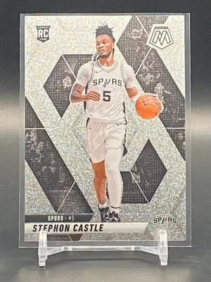 2024-25 Panini Mosaic Stephon Castle Rookie Glitter SSP #236 San Antonio Spurs - Image 1 of 4