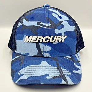Mercury Camo Trucker Hat Adjustable Mesh Back Fishing Boating Logo Cap Unisex - Picture 1 of 6