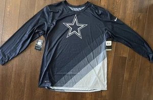 Nike Dallas Cowboys Dri Fit On Field Mens Size XXL Long Sleeve Shirt Blue NWT - Picture 1 of 9