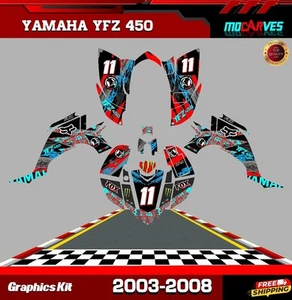 Fits Yamaha YFZ 450 2003 to 2008 Yamaha YFZ 450 YFZ450R Graphic kit Decal atv - Picture 1 of 5