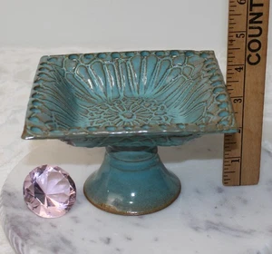T Shea Pottery Pedestal Jewelry Holder Trinket Dish - Picture 1 of 9