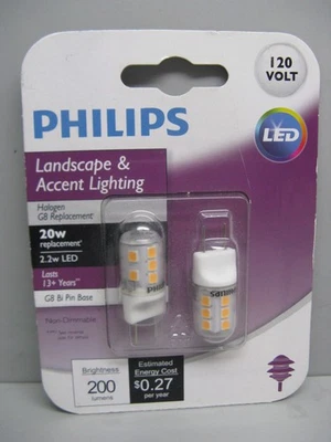 Philips Landscape Lighting 20w LED G8 120v Bi-Pin Base Bulb 2 ct 200 Lumens - Image 1 of 2