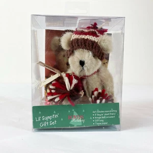 Boyds Bears Lil Sumptin Gift Set Cocoa Plush Teddy Ornament New Christmas - Picture 1 of 4