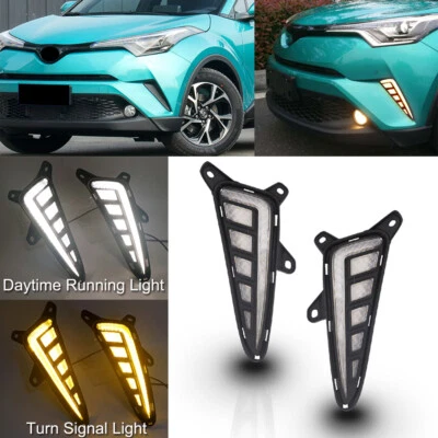 For Toyota CHR C-HR 2018 2019 LED DRL Fog Lights Daytime Running Lamp — 第 1/4 张图片