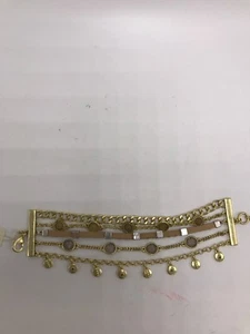 $35 Lucky Brand Two Tone layer bracelet J4 - Picture 1 of 6