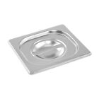 STAINLESS STEEL CONTAINER LID GASTRONORM 1/6 SIZE BAIN MARIE FOOD PAN POT TRAY
