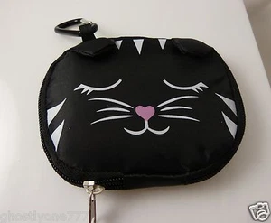 cute cat Kitty purse tote bag black and white expandable clip on - Picture 1 of 6