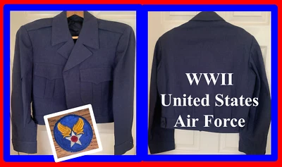 WWII U.S. Air Force Dress Blues Waist Uniform Jacket/Coat /Air Corps USAF Patch - Image 1 of 4