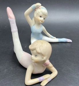 2 Vtg Homco Porcelain Ballerina Figurines Blue & Pink Dancers Taiwan #1406 - Picture 1 of 12