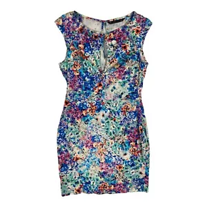 Zara Trafaluc Size Large Knee Length Dress Blue Floral BNWT - RRP:$69.95 - Picture 1 of 10