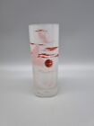 A Studio Glass Frosted Cylinder Vase  Beaker From Murano Italy Swan Theme