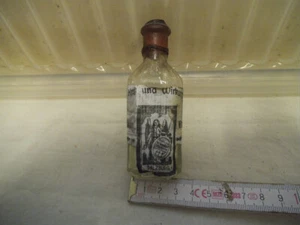 Uraltes Fläschchen, Glas, mit Siegellack ? verschlossen, Etikett m.teilweiser Au - Bild 1 von 3