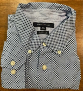 TOMMY HILFIGER MEN'S CLASSIC FIT POLKA DOT SHIRT(BLUE, XX-LARGE ) NWOT - Picture 1 of 3