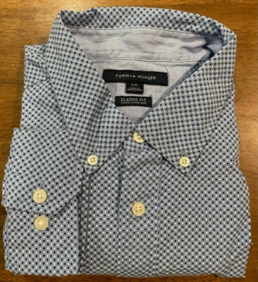 TOMMY HILFIGER MEN'S CLASSIC FIT POLKA DOT SHIRT(BLUE, XX-LARGE ) NWOT - Image 1 of 3
