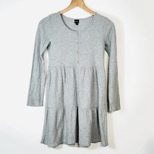 Art Class Girls Gray Waffle Knit Midi Casual Everyday Dress Youth Sz L (10/12) - Picture 1 of 9
