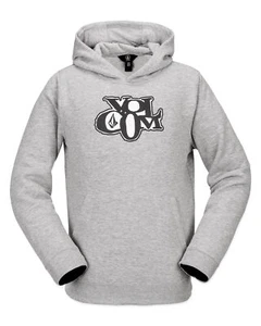 Volcom Youth Essential Hoodie Kid's Sweatshirt, Heather Grey, Medium - Picture 1 of 2