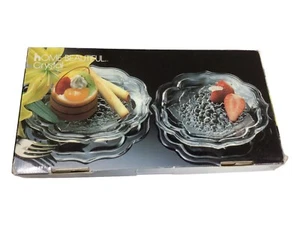 Home Beautiful Crystal Serving Plates Set of 4 New Unused - Picture 1 of 2