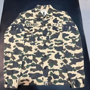 Vintage Bape 1st Camo Button Down Long Sleeve Shirt Military - Picture 1 of 16
