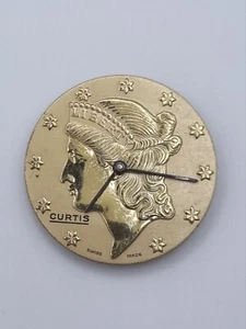 Statue Of Libery Watch Face/Movement By Curtis 17 Jewel For Parts / Repairs 30mm - Picture 1 of 9