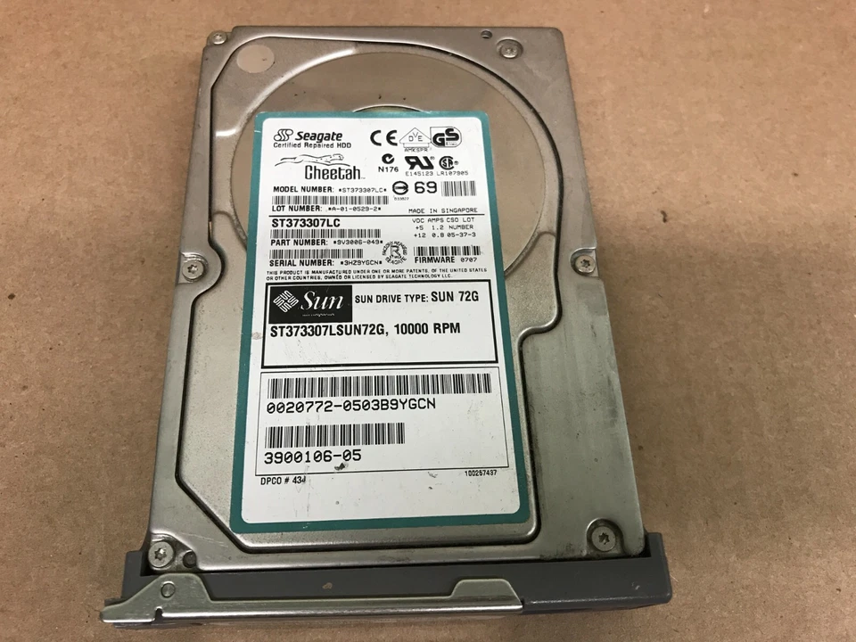 Sun ST373307LC SUN72G 10K 72gb Disk Drive 3900106-05 5403966-01 FW: 0707 - Image 1 of 3