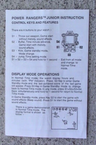 Power Rangers Junior Nelsonic Electronic LCD Video Game !! INSTRUCTIONS ONLY !!! - Picture 1 of 2