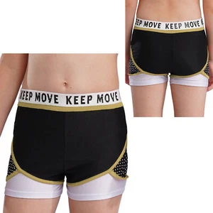 Kids Girls Short Pants Modern Boyshorts Cheerleading Bottoms Performance Shorts - Picture 1 of 86