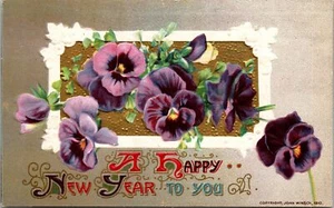 Vintage A Happy New Year To You 1912 Postcard - Picture 1 of 2