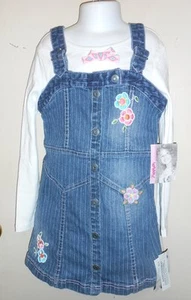 Flapdoodles Girls Denim Pinstripe Jumper & Long Sleeve Top Six (6) NWT - Picture 1 of 3