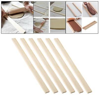 6x Portable Wooden Rolling Pin Guides Dining Biscuits Measuring Strips - Image 1 of 4