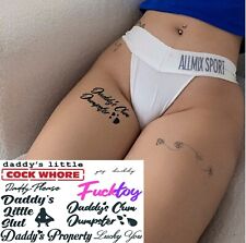Set Daddy's Girl Cum Temporary Tattoo Women Fake Tattoo Adult Kinky Naughty BDSM