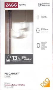 Gear4 Piccadilly Case - Samsung Galaxy S23 Ultra Clear/Black - Picture 1 of 3