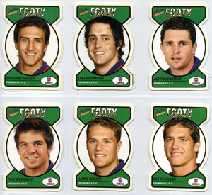 2005 AFL SELECT TRADITION CARDS - FOOTY FACES DIE CUT - 10 CARD SET (FREMANTLE)