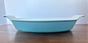 Plato para hornear vintage Le Creuset RARO Au Gratin Med ovalado París azul/turquesa #28 - Imagen 1 de 7